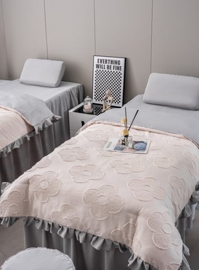 夏蜜新款美容床罩四件套简约纯色美容院SJPA按摩专用床罩四季通用