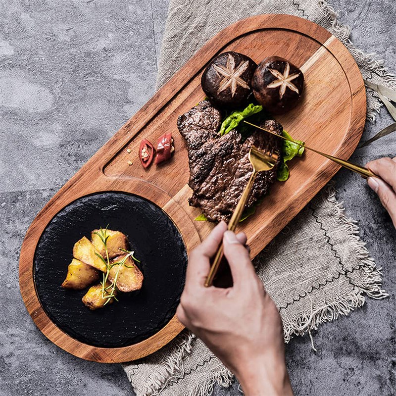 相思木餐盘家用实木牛排西餐盘芝士板餐厅餐O馆摆盘披萨板早餐餐