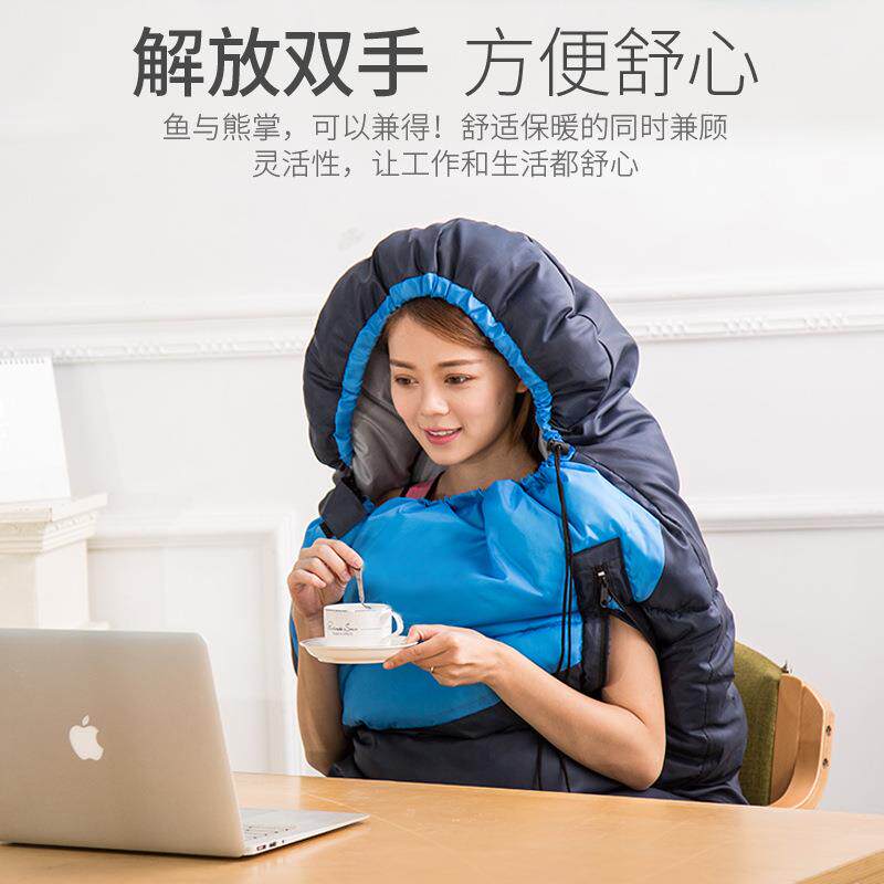 保暖睡袋可伸手户外露营成人睡袋中空棉信封式午休野外单人可拼接