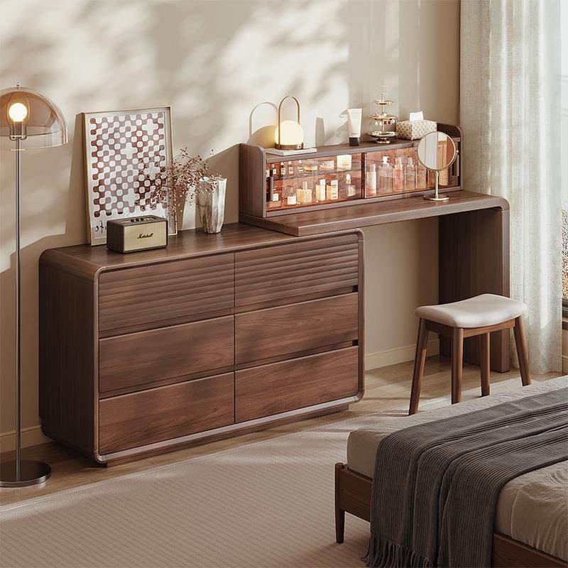 实木梳妆台斗柜一体25新款卧室现代化妆桌置物架中古风床尾收纳柜,电子元器件市场,其它元器件,淘宝优惠券,粉丝福利购,淘宝优惠卷