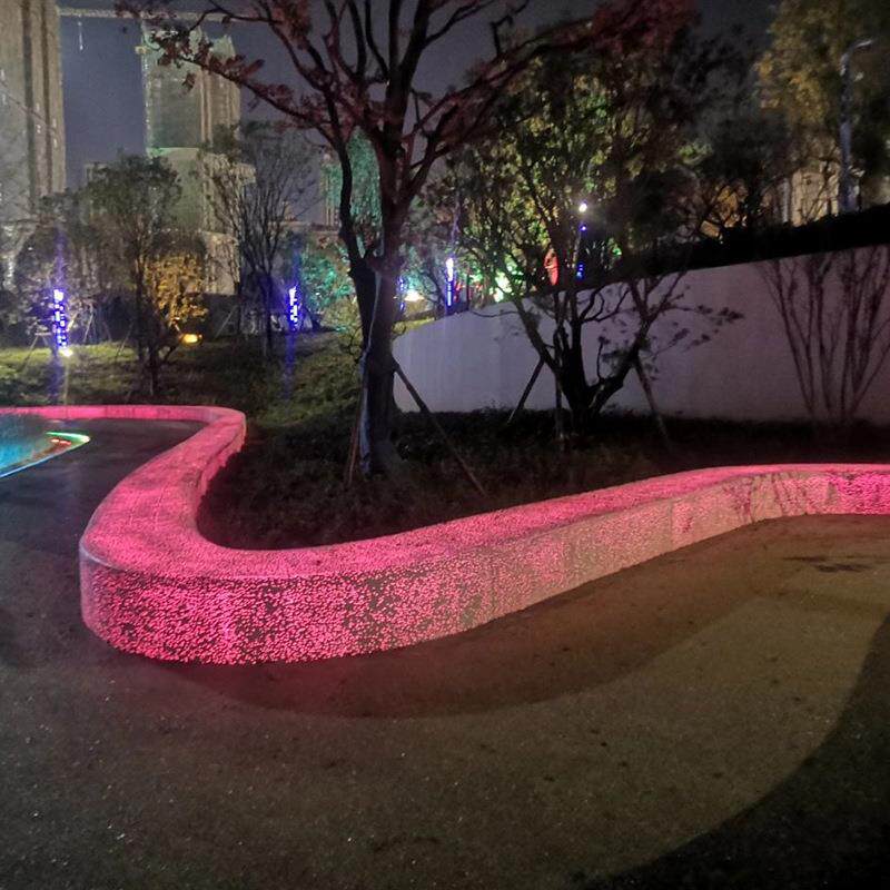 透光混泥土板地板透光户外坐凳等候凳长椅GRC水泥树池艺术装饰板