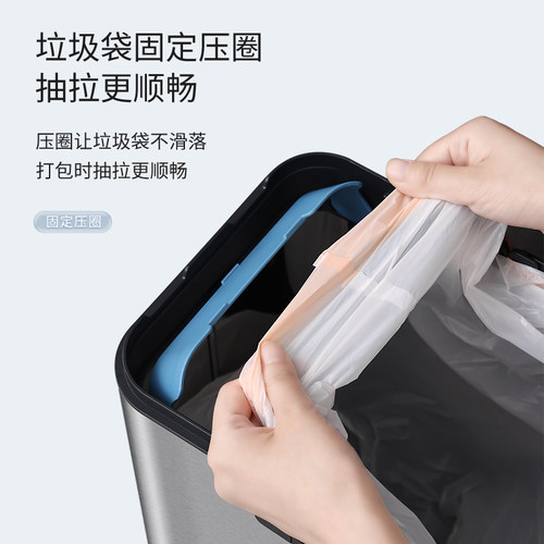智能感应式垃圾桶家用不锈钢厕所带盖子筒厨房客厅电动自动打包大