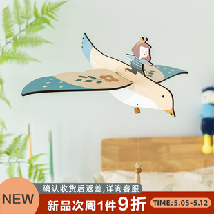 阿楹 空中飞鸟海鸥吊饰客厅挂件幼儿园走廊过道平衡装置艺术悬挂