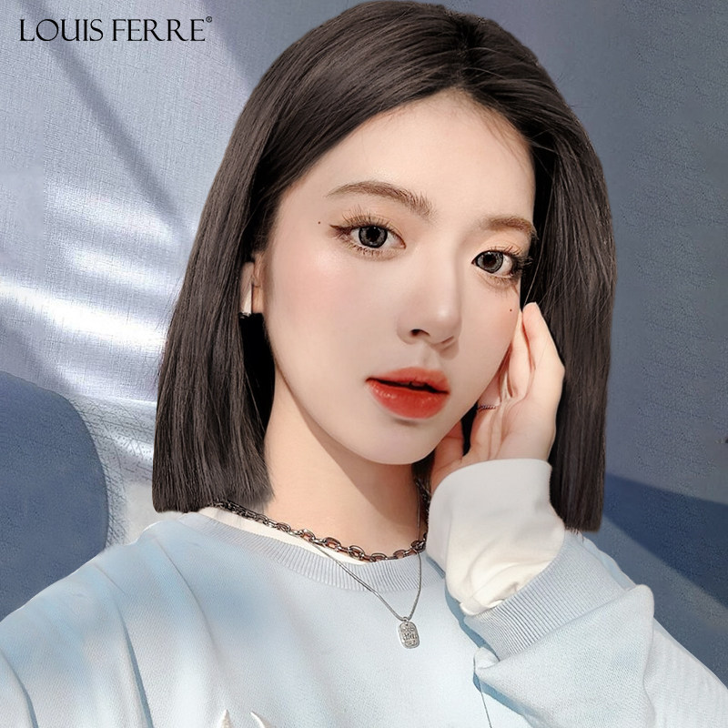 蕾丝假发女短发全真自然全头套偏分刘海长发真发S全真人发波波头