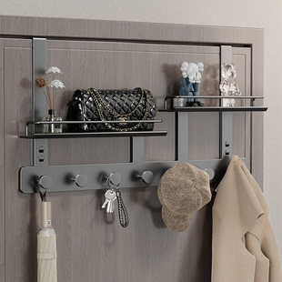 门后挂钩免打孔客厅墙上挂衣架入户门上壁挂式挂钩卧X室收纳置物