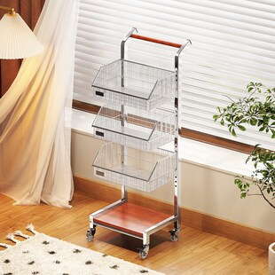 实木可移动边几零食小推车客厅茶几沙发边柜厨房S多层蔬菜置物架