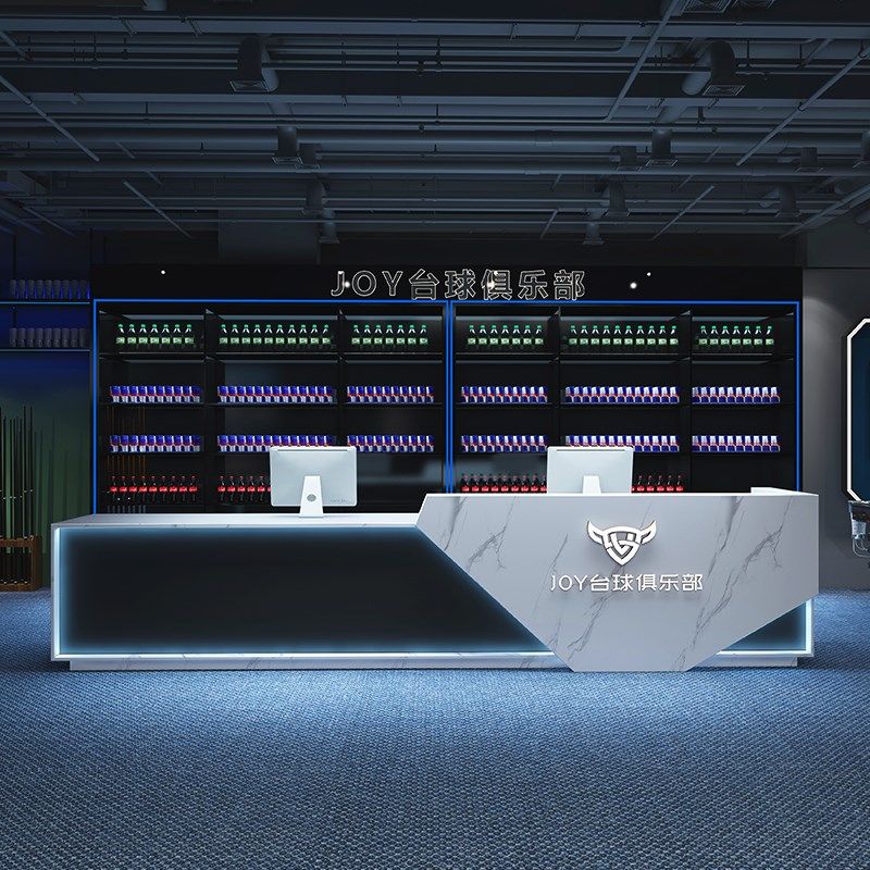 工业风台球厅吧台收m银台公司棋牌室酒店网咖民宿大理石前台接待