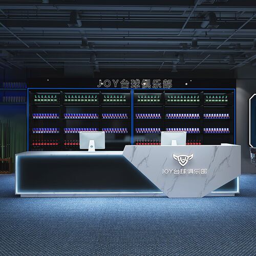 工业风台球厅吧台收m银台公司棋牌室酒店网咖民宿大理石前台接待
