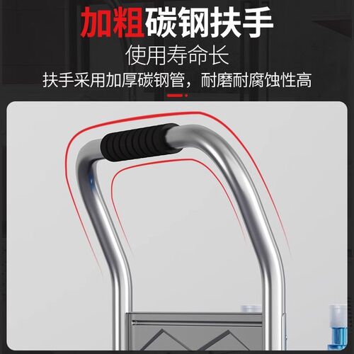 钢板小推车拉货手推车快递搬运车家用办公便携折叠工地仓库平板车
