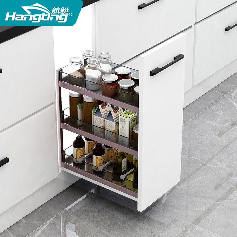 厨房橱柜拉篮调味拉篮窄柜调料篮抽屉式立置物架内置小尺寸调味篮