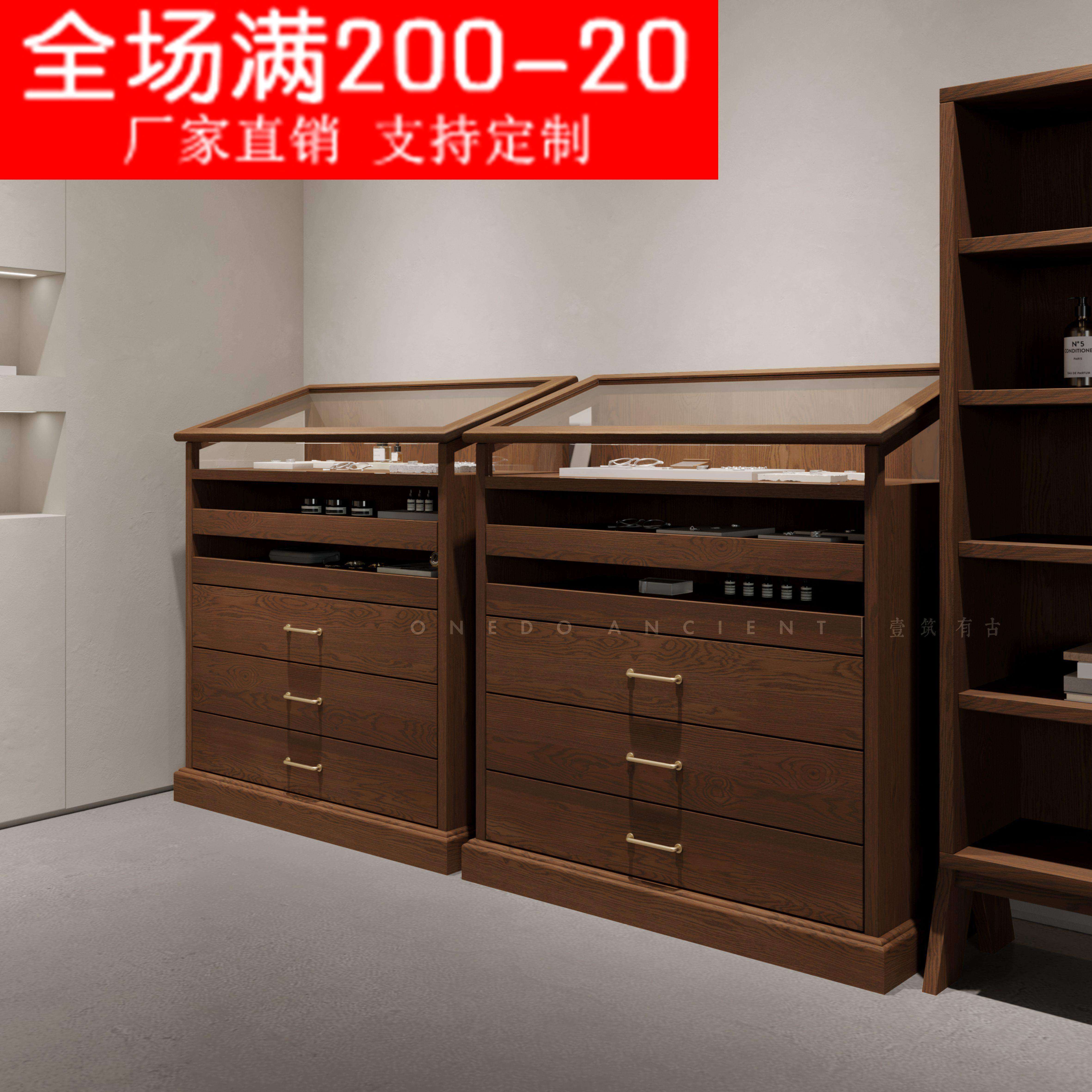 时尚中古柜多层柜玻璃展柜饰品店银饰H店靠墙多功能网红拍照展示