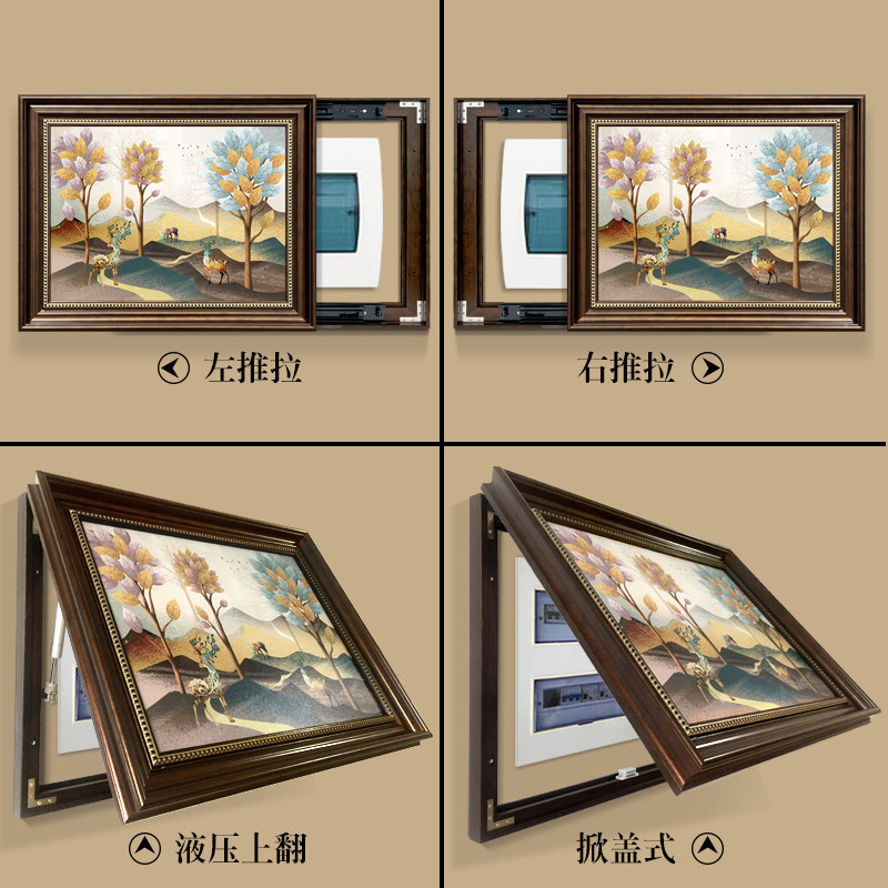 欧式电表箱装饰画推拉配电箱遮挡美式挂画开关弱电闸盒免打孔壁画