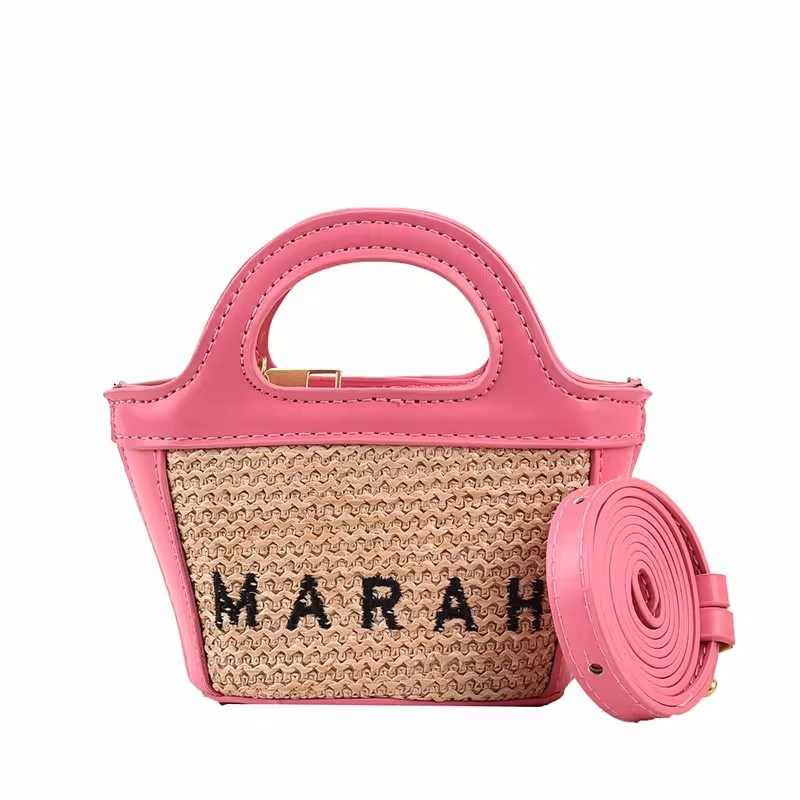 草编菜篮子网红款儿童小挎包潮童夏季海边女宝小包休闲零钱手拎包