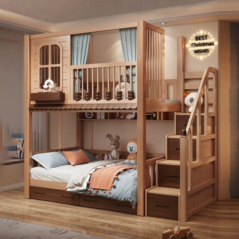 儿童床上下铺双层床双人床大人1.8架子床上下床实木 全实木高低床,住宅家具,高低/子母床,淘宝优惠券,粉丝福利购,淘宝优惠卷