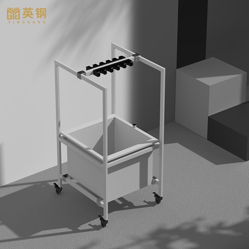 白色高端c不锈钢移动拖把池落地清洁工置物架拖把架商用收纳拖布