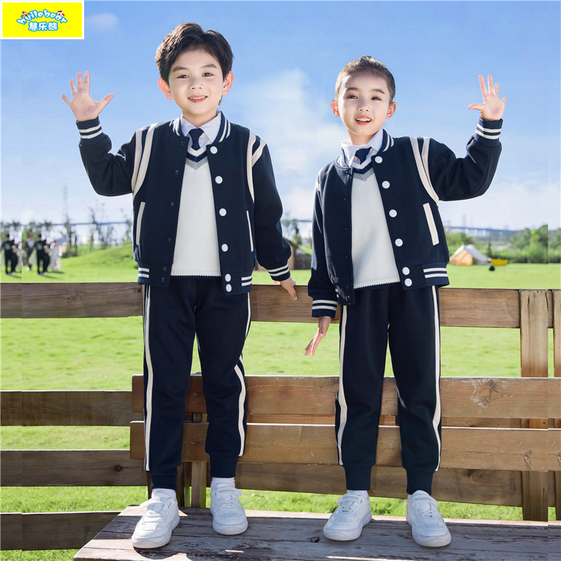英伦风班服小学生校服春t秋装三件套儿童棒球服套装秋季幼儿园园