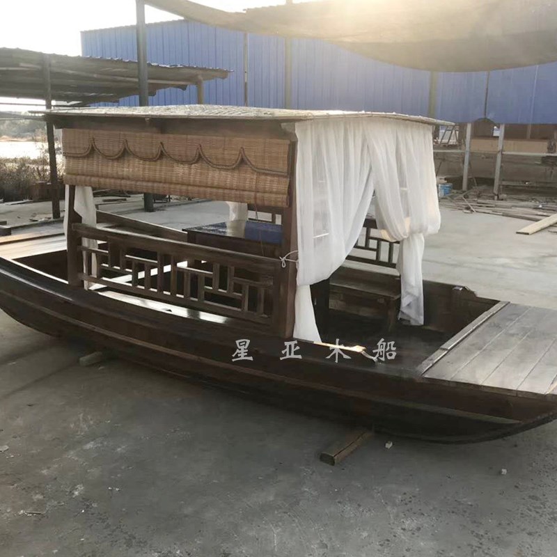 定制仿古木船餐饮船单蓬木船J 水上旅游餐饮木船