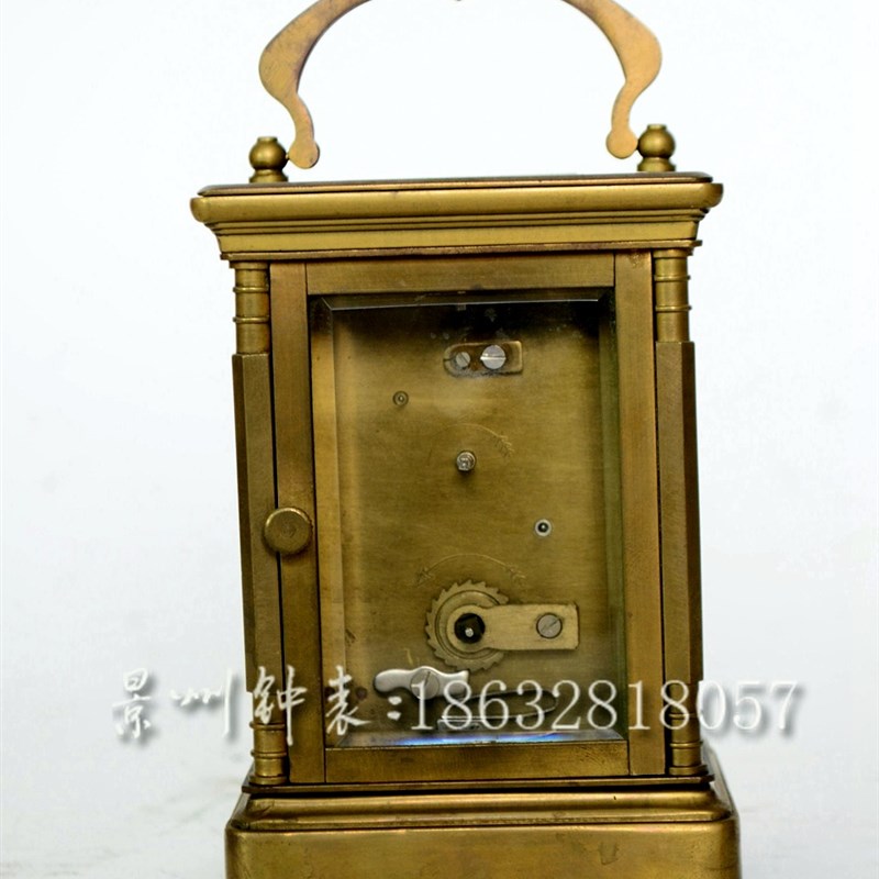古钟 机械纯铜 西洋画皮套钟 游丝摆轮老式发条 小座钟书房钟