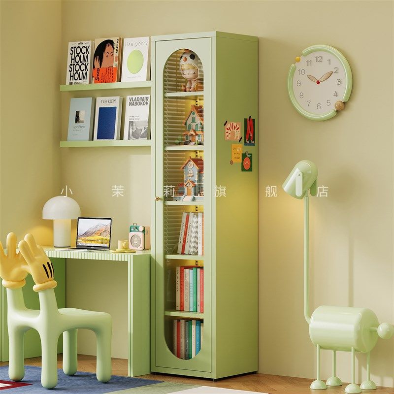 铁艺窄柜儿童小书柜书架电视机旁边的置物柜墙角落地靠墙储物柜子