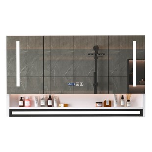 智能浴室镜柜挂墙式带背光灯防雾卫生间镜子置物架单独收纳一体柜