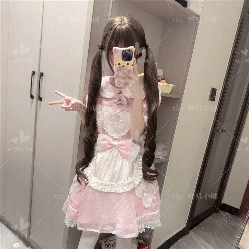 【心动循环】糯g叽小咪全头套假发女82cm甜妹萝莉少萝Lolita长卷