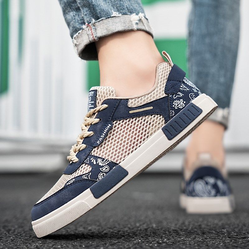 大码45码46男鞋k夏季透气薄款网面夏天板鞋男防臭38码47鞋子男夏