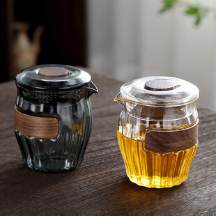 高端玻璃手抓壶单壶大容量防烫一人饮茶壶泡茶壶迷你透明盖碗茶具
