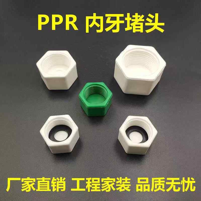 PPR内牙堵头带垫 内牙堵帽 4分 6分 1寸内丝R牙管堵 内螺纹水管件