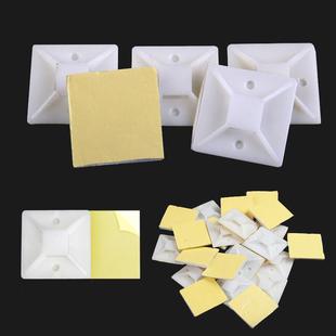 扎带理线器免打孔定位片 自粘式 塑料吸盘固定器 粘贴配线固定座