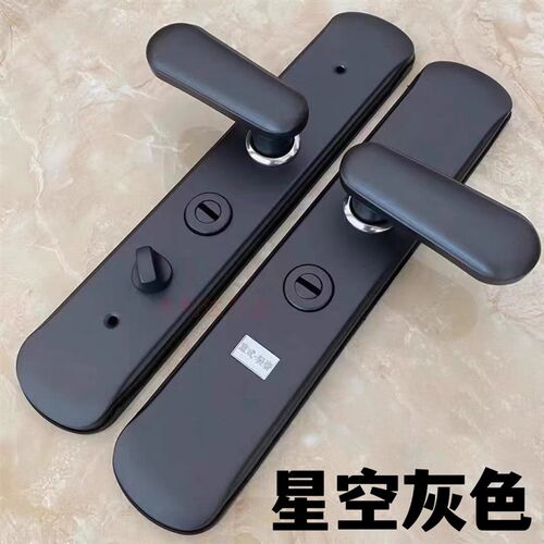 韩式防盗门把手星空灰色拉手通用型不锈钢进户门面板防撬大门拉手