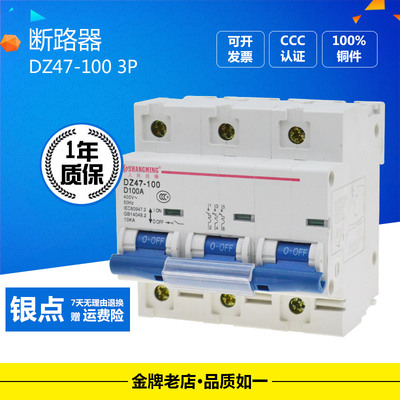 DZ47-100小型断路器NC100H大功率保护器家用220V空气开关100A125A