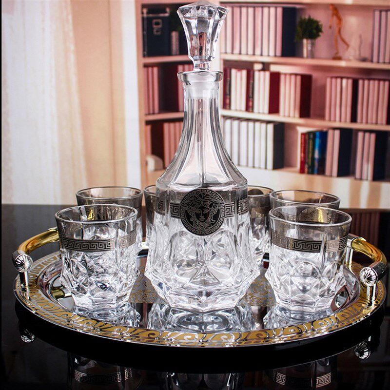 工艺不锈钢酒具托盘长方形茶盘欧式客厅家用装饰摆设圆形盘子
