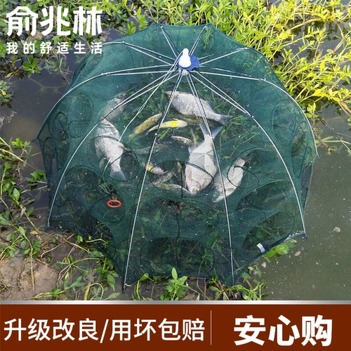 鱼儿只进不出~折叠鱼笼捕虾网