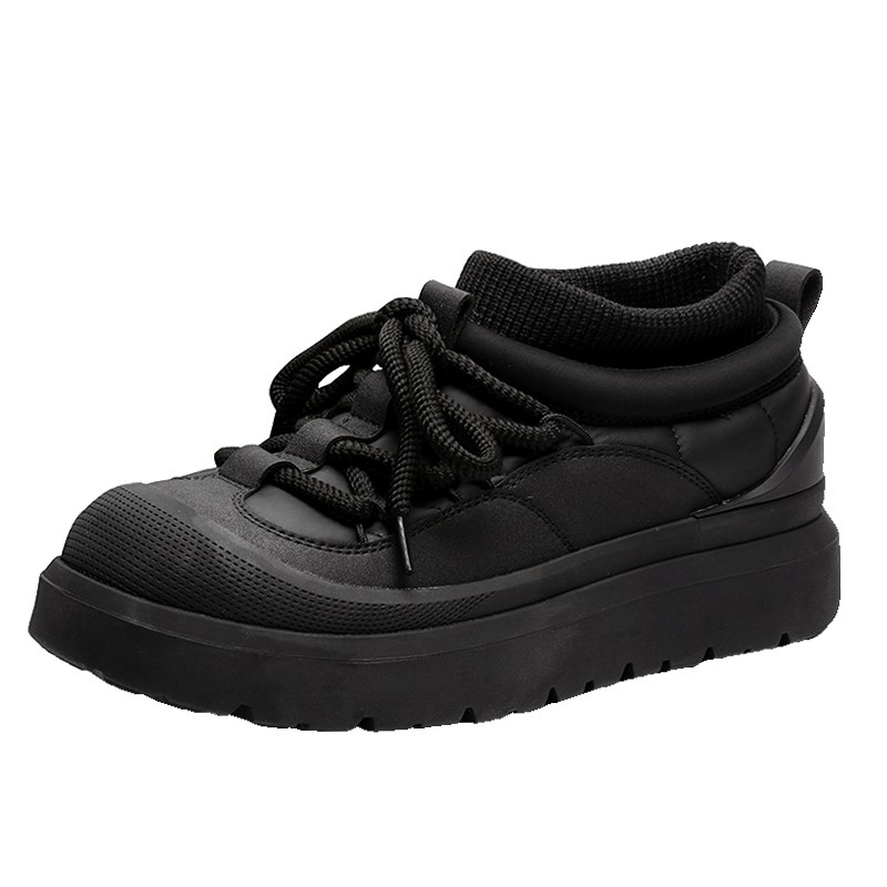 棉鞋男款冬季加绒加厚男鞋2024新款保暖袜口马丁靴厚底低帮雪地靴