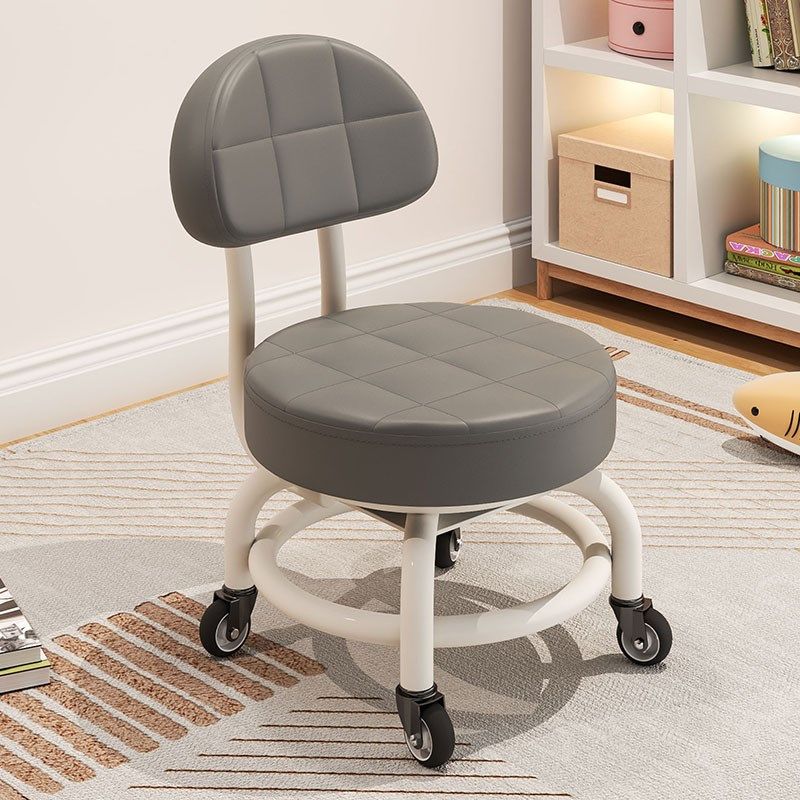 万向轮小凳子带滑轮矮凳家用换鞋凳儿童靠背椅子客厅圆凳软包板凳,住宅家具,万向轮凳,淘宝优惠券,粉丝福利购,淘宝优惠卷