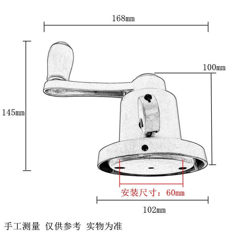 四杆同时升降手摇器配件升降晾衣架手动单杆滑轮手W摇晾衣杆升降