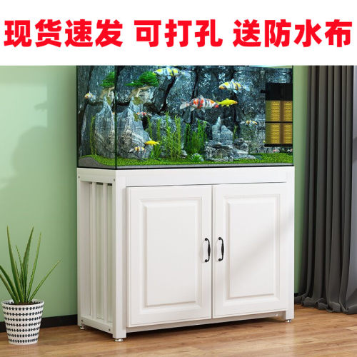 鱼缸底柜柜子铁艺金属承重龟缸桌草缸架定制欧式客厅鱼缸底座架子