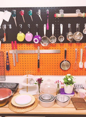 烘焙工具整理架洞洞板收纳v架方孔工具挂板挂架挂钩工具墙壁置物