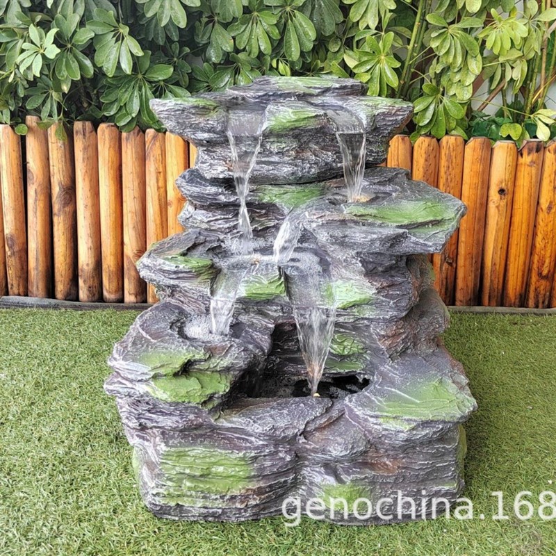 多层假山流水园林工艺品喷泉流水家庭花园庭院流水摆件装饰水景造