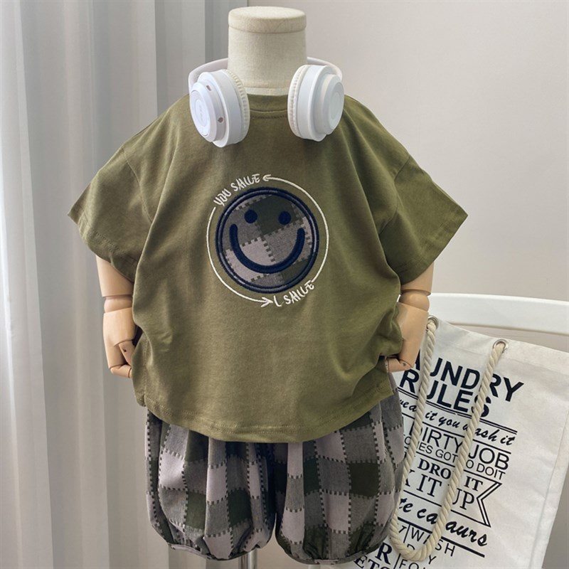 男童夏装套装2025新款儿童夏季七分裤两件套韩系中童小童男孩韩版