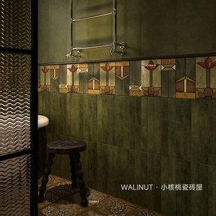 南洋风法式300x900腰线小花砖卫生间浴室餐厅商业空间墙砖瓷砖