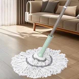 棉纱拧水拖把直杆一x体杆拖把旋转地拖免手洗