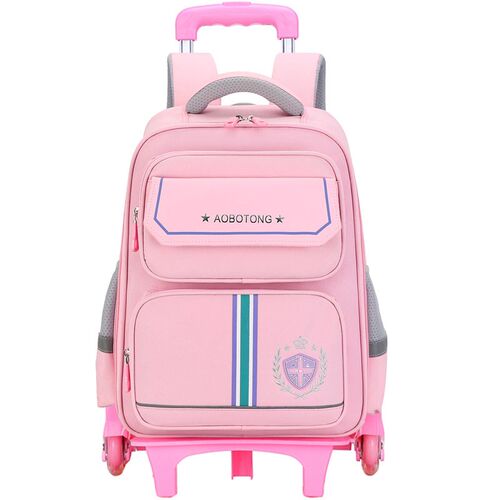 英伦小学生拉杆书包女孩二三四五年级儿童六轮爬楼防水可拆卸带轮