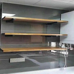 上墙书架实木隔板置物架客w厅挂墙厨房收纳架一字板墙上壁挂架