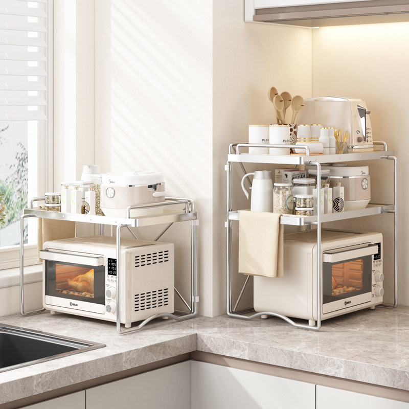 厨房置物架台面储物架双层烤箱微波炉架子桌面收纳架用品家用大全,厨房/烹饪用具,厨房置物架/置物柜/角架,淘宝优惠券,粉丝福利购,淘宝优惠卷