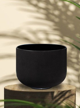 水晶钵瑜伽颂钵黑色水晶音钵音乐碗七音调乐器瑜伽钵套装赠棒圈