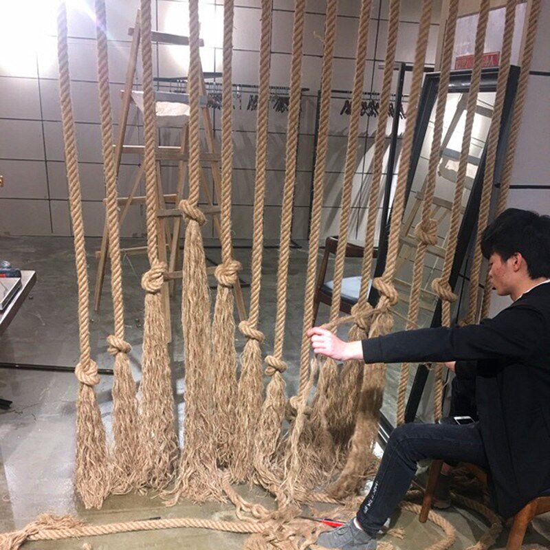 麻绳绳子水管装饰缠绕捆绑绳景区护栏围栏隔断粗绳结实耐磨拔河绳