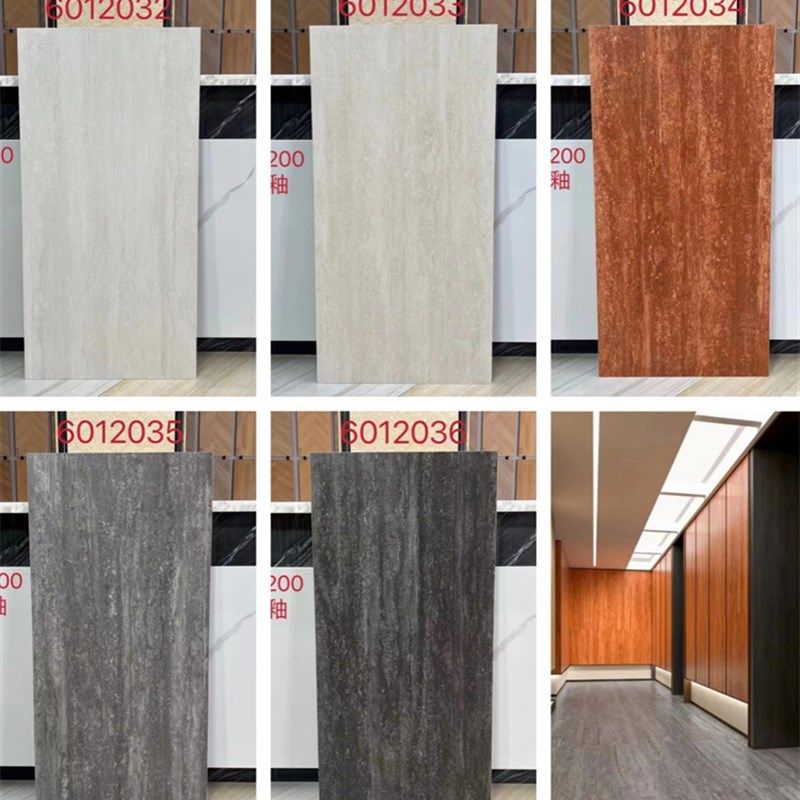灰色罗马红洞石瓷砖600x1200餐客厅卧室柔I光地砖厨卫墙砖750*150