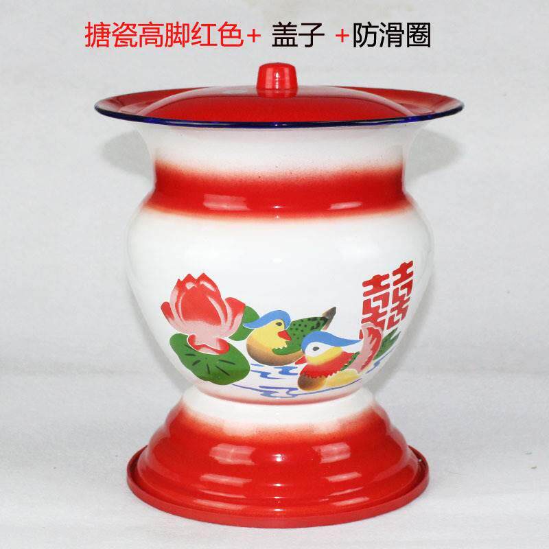 坐便器唐瓷携带儿童老人带盖尿便盆老式烤漆塘瓷陶瓷成人高脚痰盂