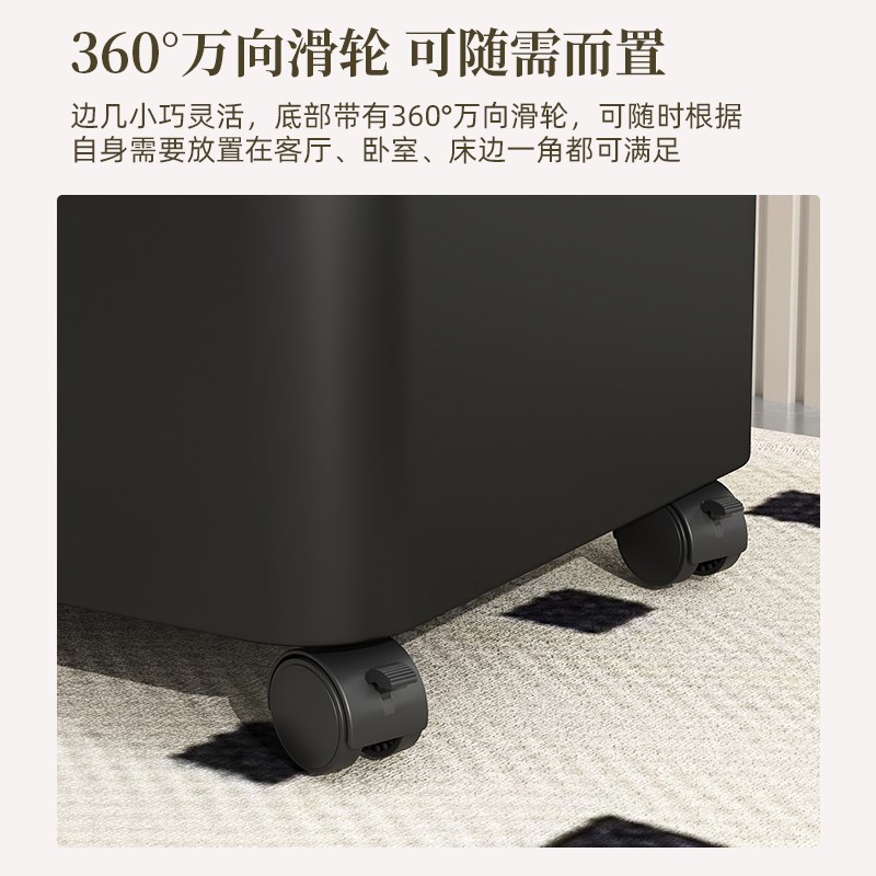 可移动茶几沙发边几小户型家用客厅小推车K带轮置物架铁艺床头边